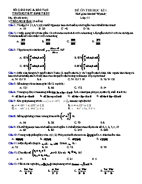 Đề ôn thi học kì 1 Toán 11